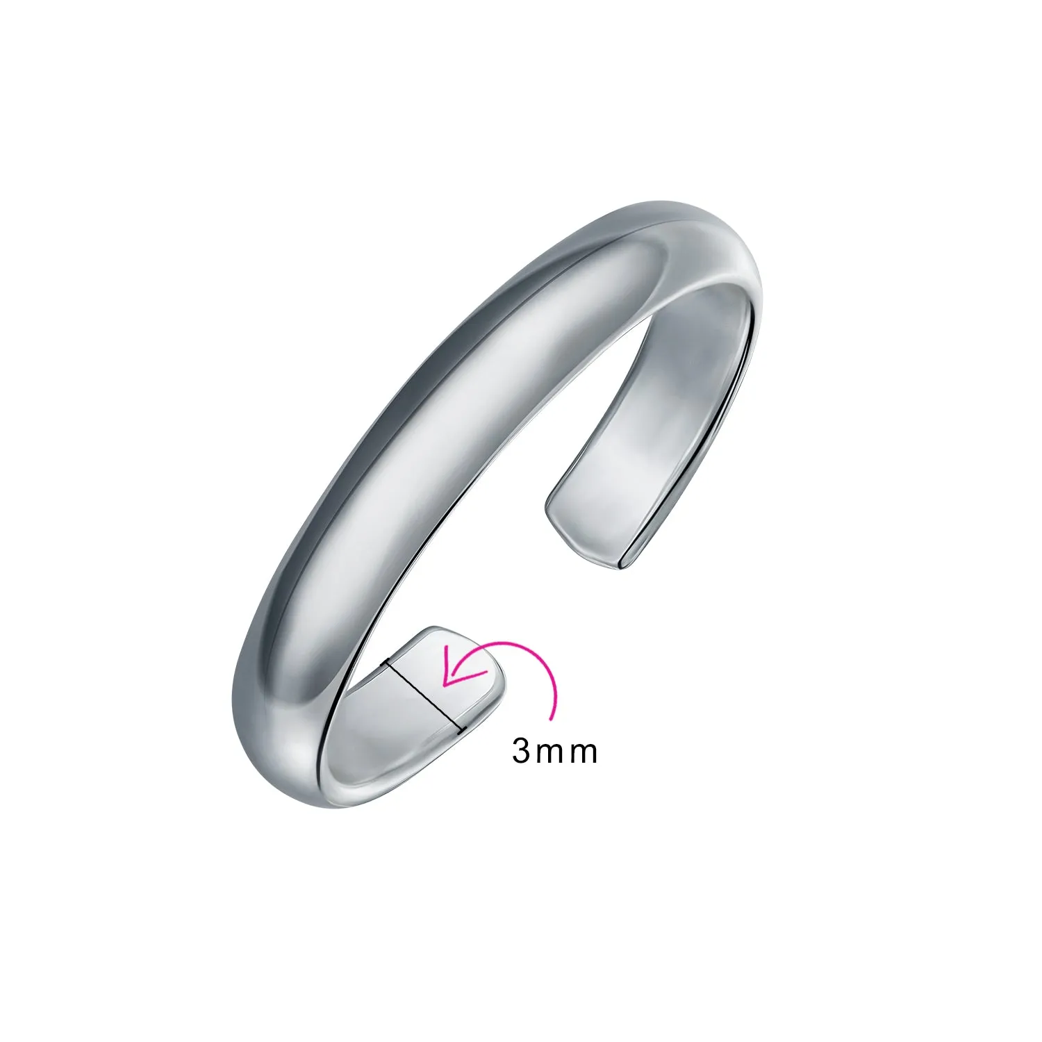 Bali style Round Dot Midi Plain Band Toe Ring .925 Silver Mid Finger