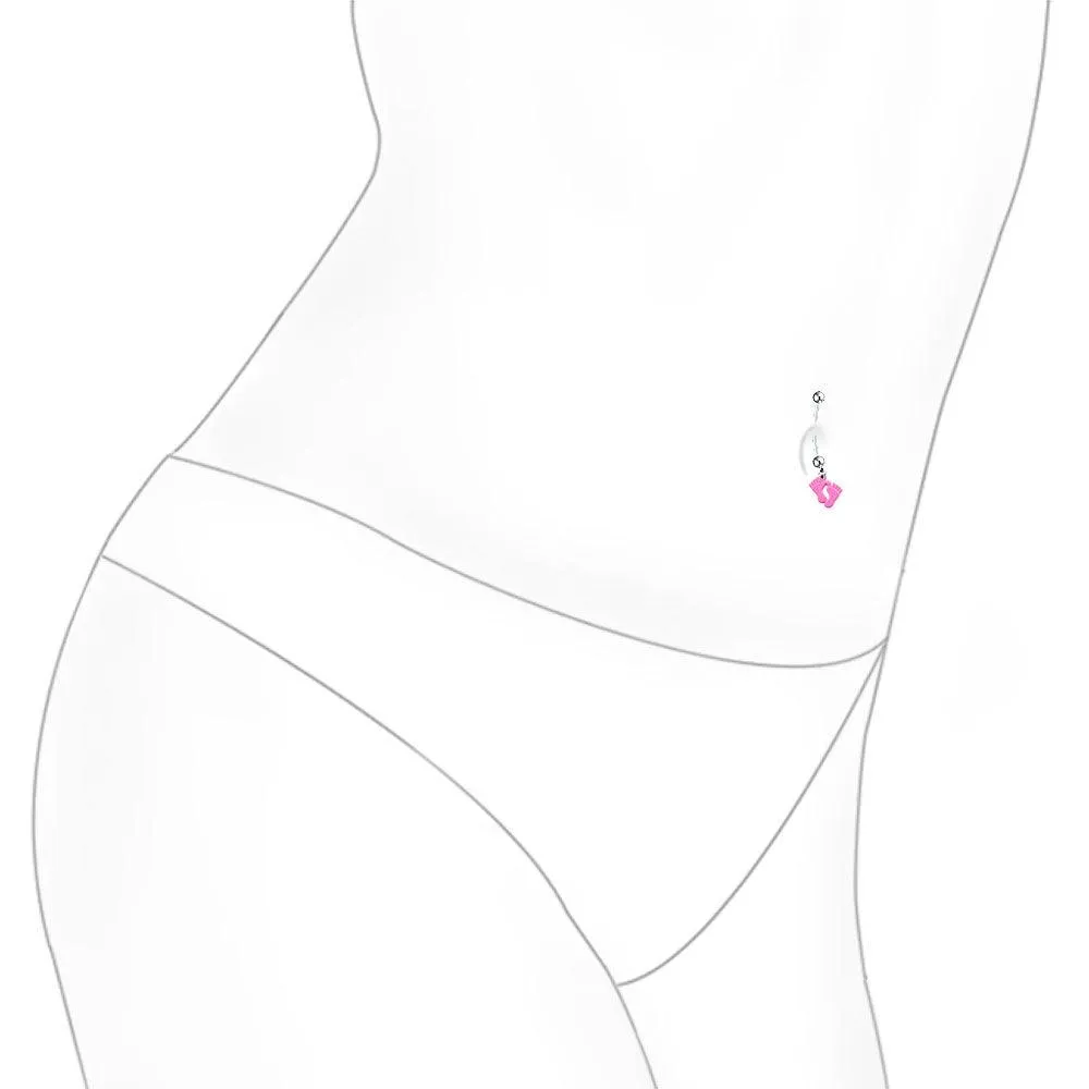 Bioflex Baby on Board Pregnant Bar Navel Belly Ring Surgical Steel