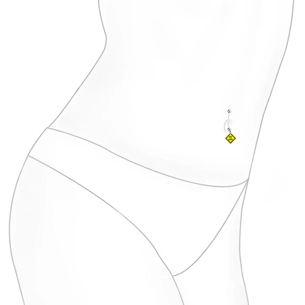 Bioflex Baby on Board Pregnant Bar Navel Belly Ring Surgical Steel