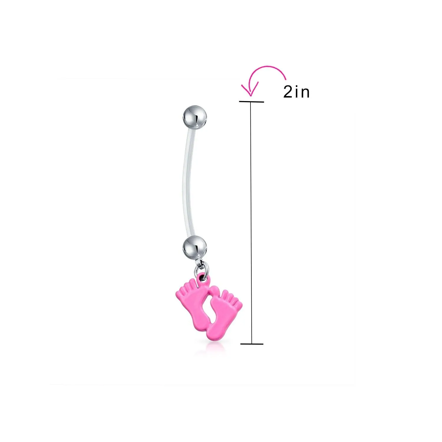 Bioflex Baby on Board Pregnant Bar Navel Belly Ring Surgical Steel