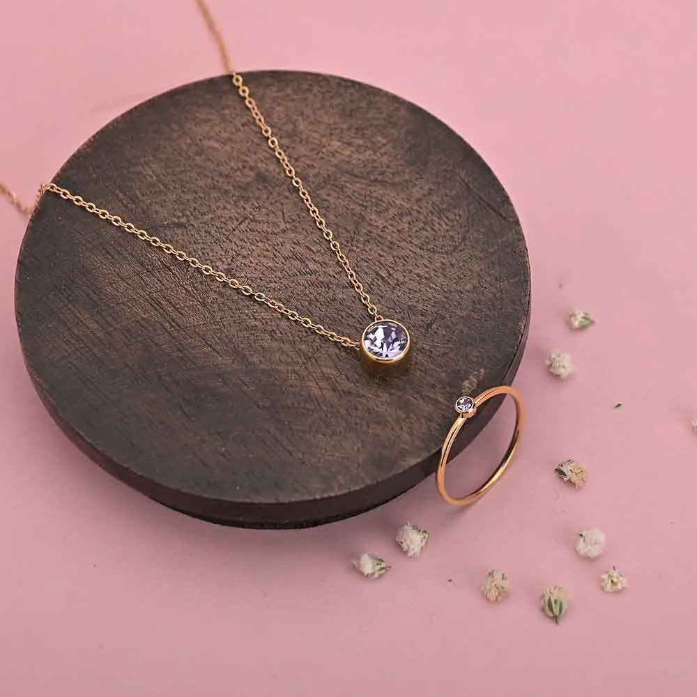 Birthstone Set |18K Rose Gold Plated