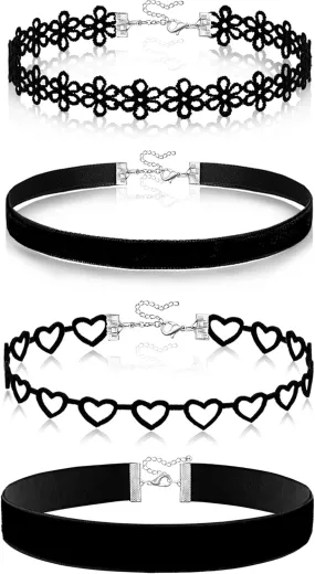 Black Choker Necklace for Women Black Velvet Choker Set Black Choker Necklaces Classic Chokers for Women Adjustable Gothic Choker Accessories