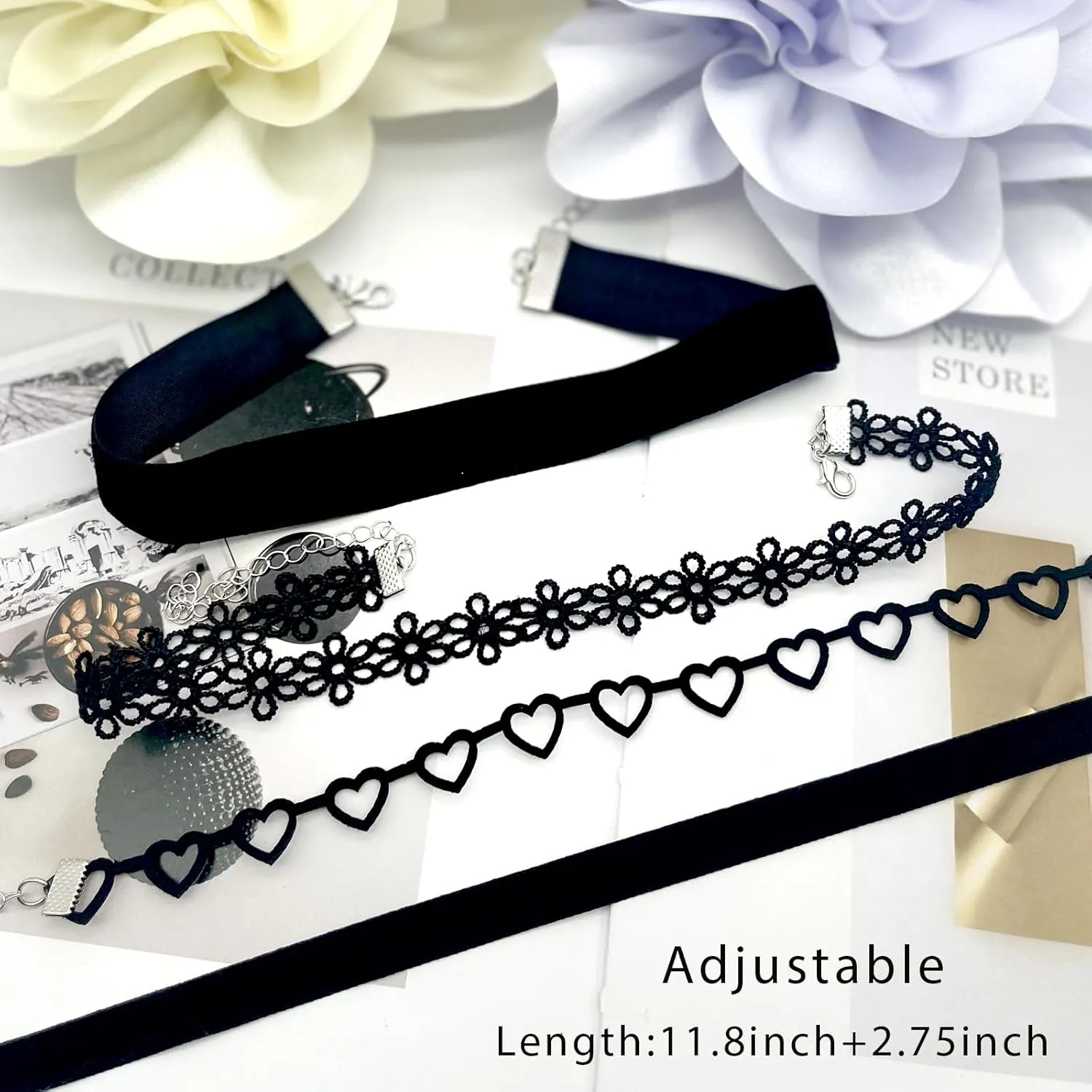 Black Choker Necklace for Women Black Velvet Choker Set Black Choker Necklaces Classic Chokers for Women Adjustable Gothic Choker Accessories