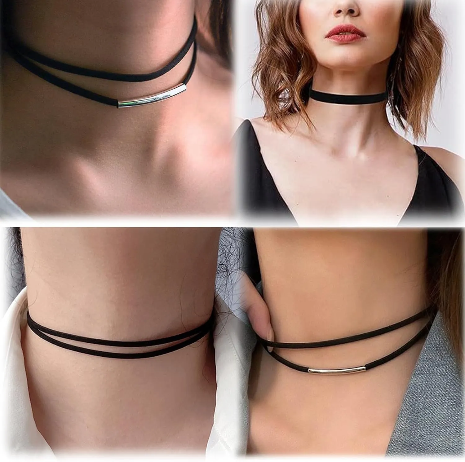 Black Choker Necklace Set Velvet Lace Choker Daisy Gothic Punk Classic Choker