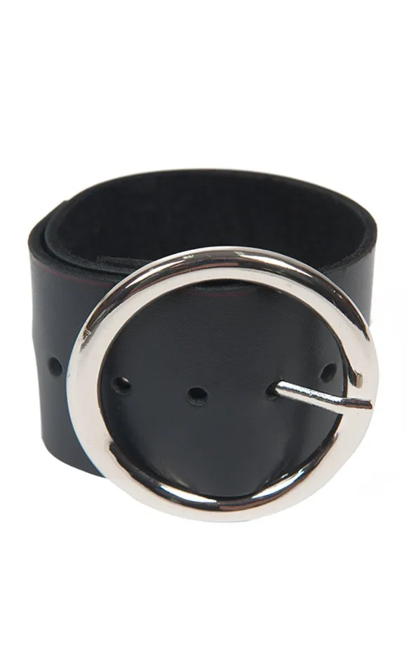 Black Leather Cuff Bracelet