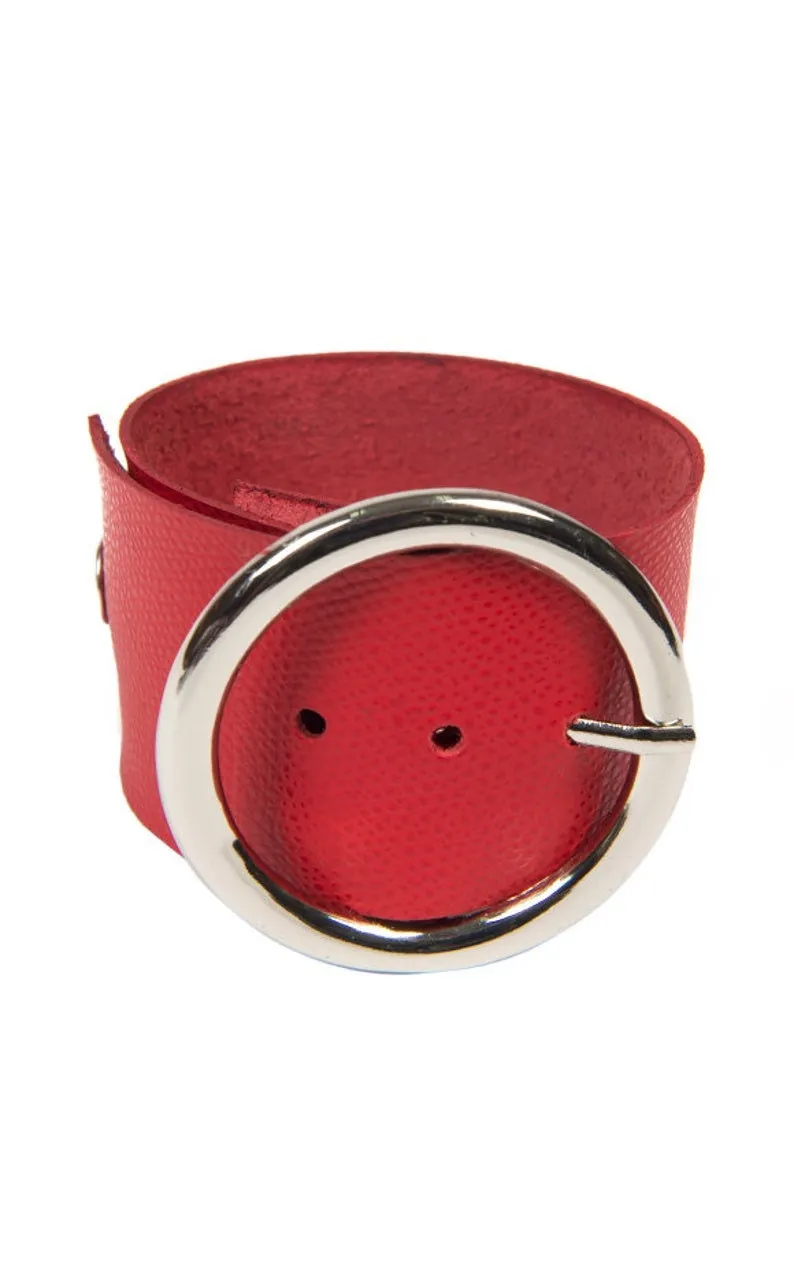 Black Leather Cuff Bracelet