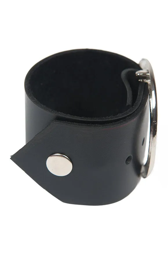 Black Leather Cuff Bracelet