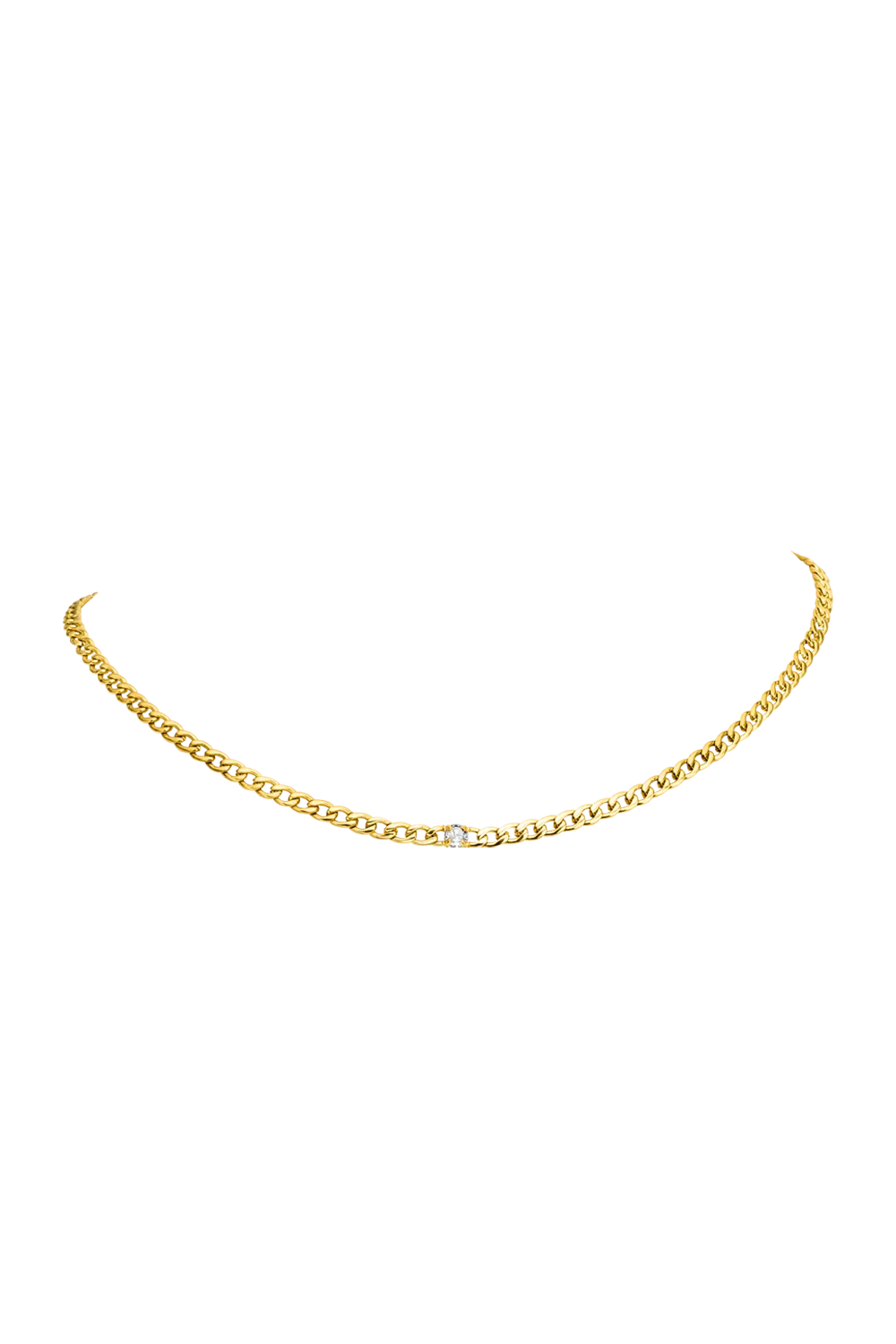 Elegant 14K Gold Plated Brilliant Curb Necklace – Stylish and Chic Jewelry for Everyday Wear