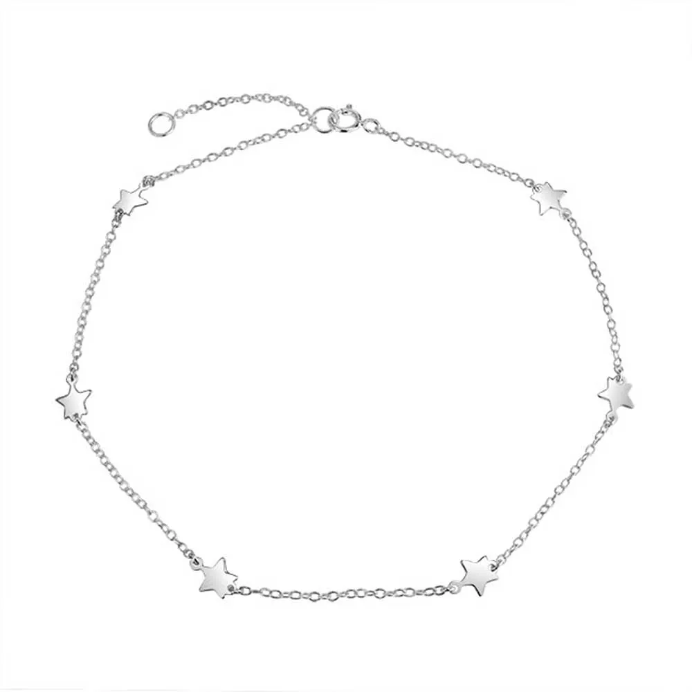 Celestial Jewelry Multi Star Earrings Bracelet Lariat Statement Necklace Silver