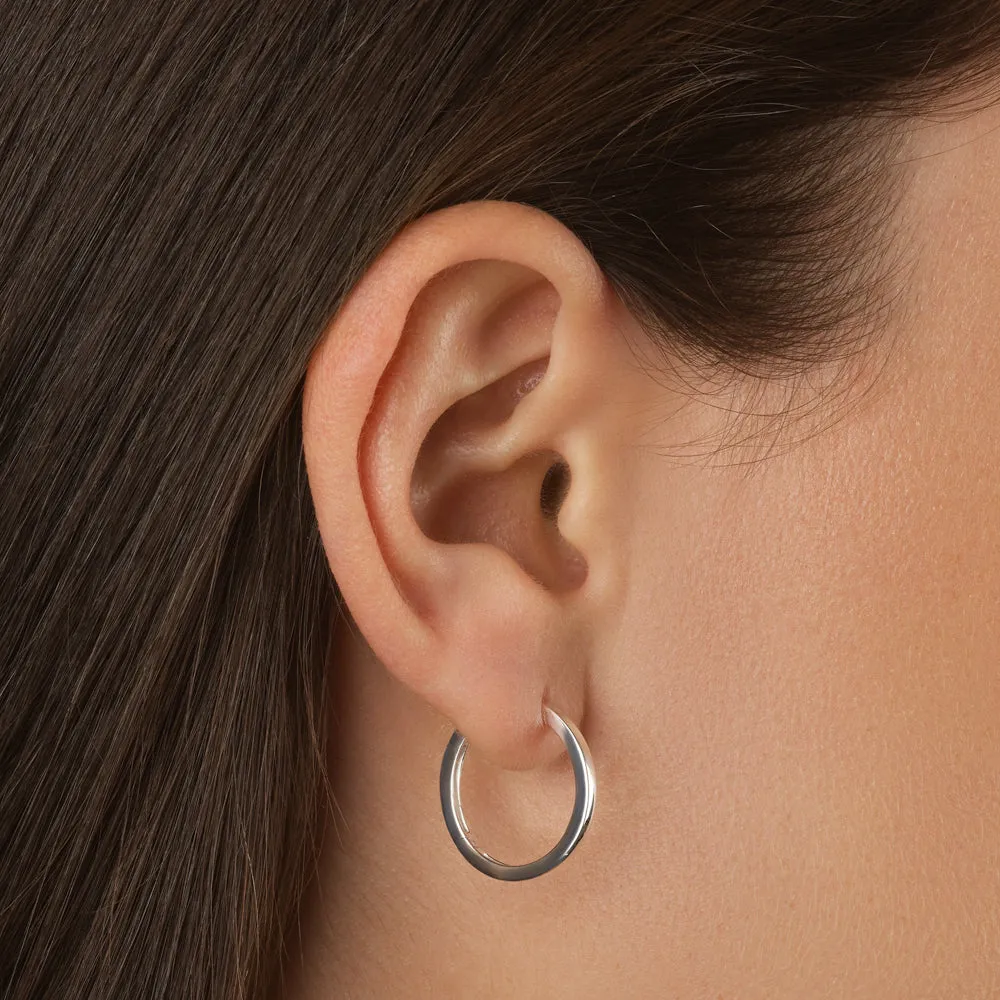 Charm Hoop Earrings in Silver