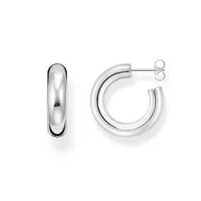 Chunky Hoop Earrings - Small Silver