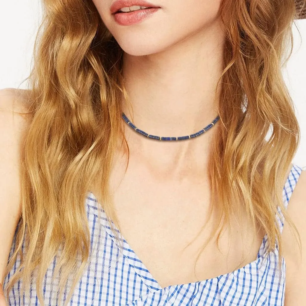 COAI Women's Heishi Stone Beaded Necklace Choker Necklace for Women