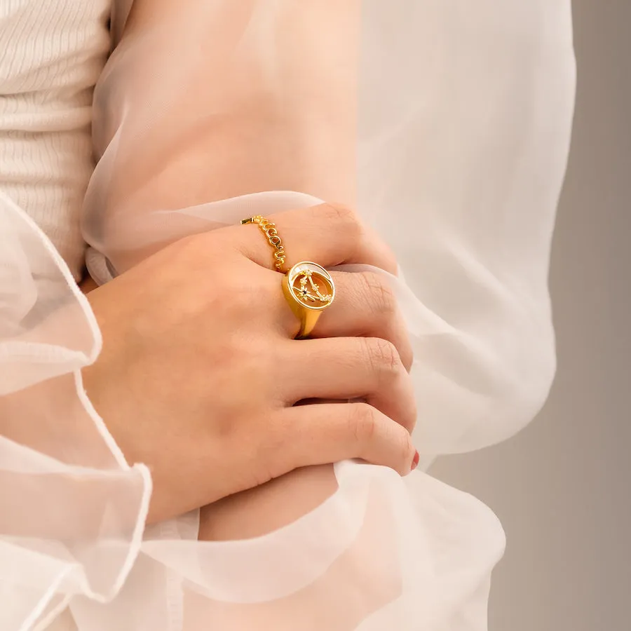 Constellation Pearl Gold Ring