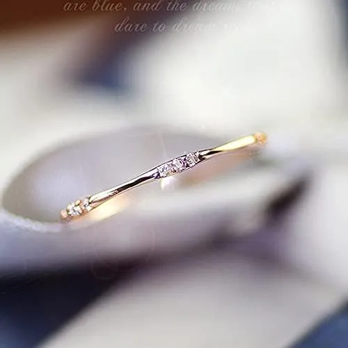 Couple Simple Fine Ring Minimalist Zircon Classical Woman Rings Cubic Zircon Lovers Gold/Silver Color Wedding Ring Jewelry