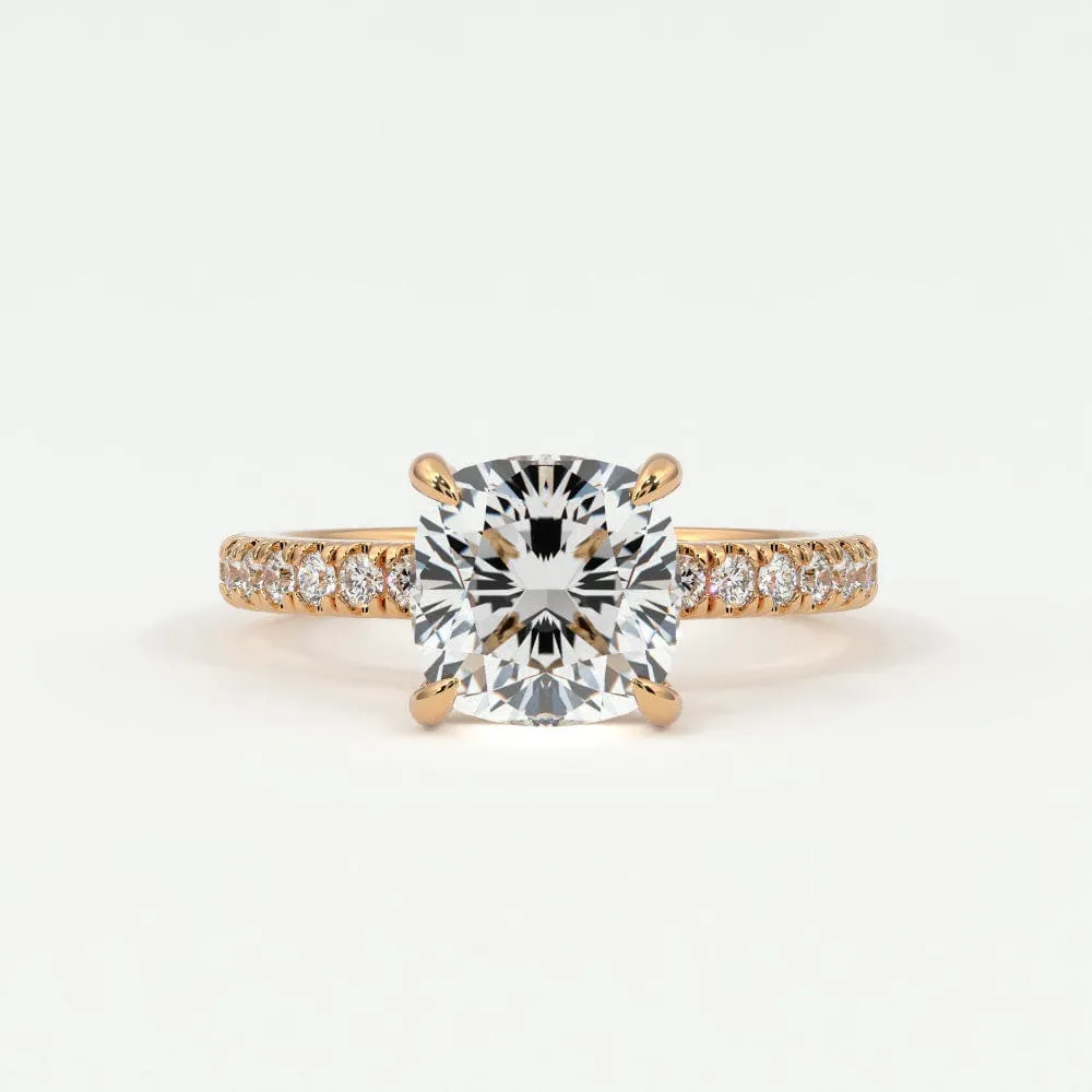Cushion Cut Diamond Engagement Rings, Lab Grown