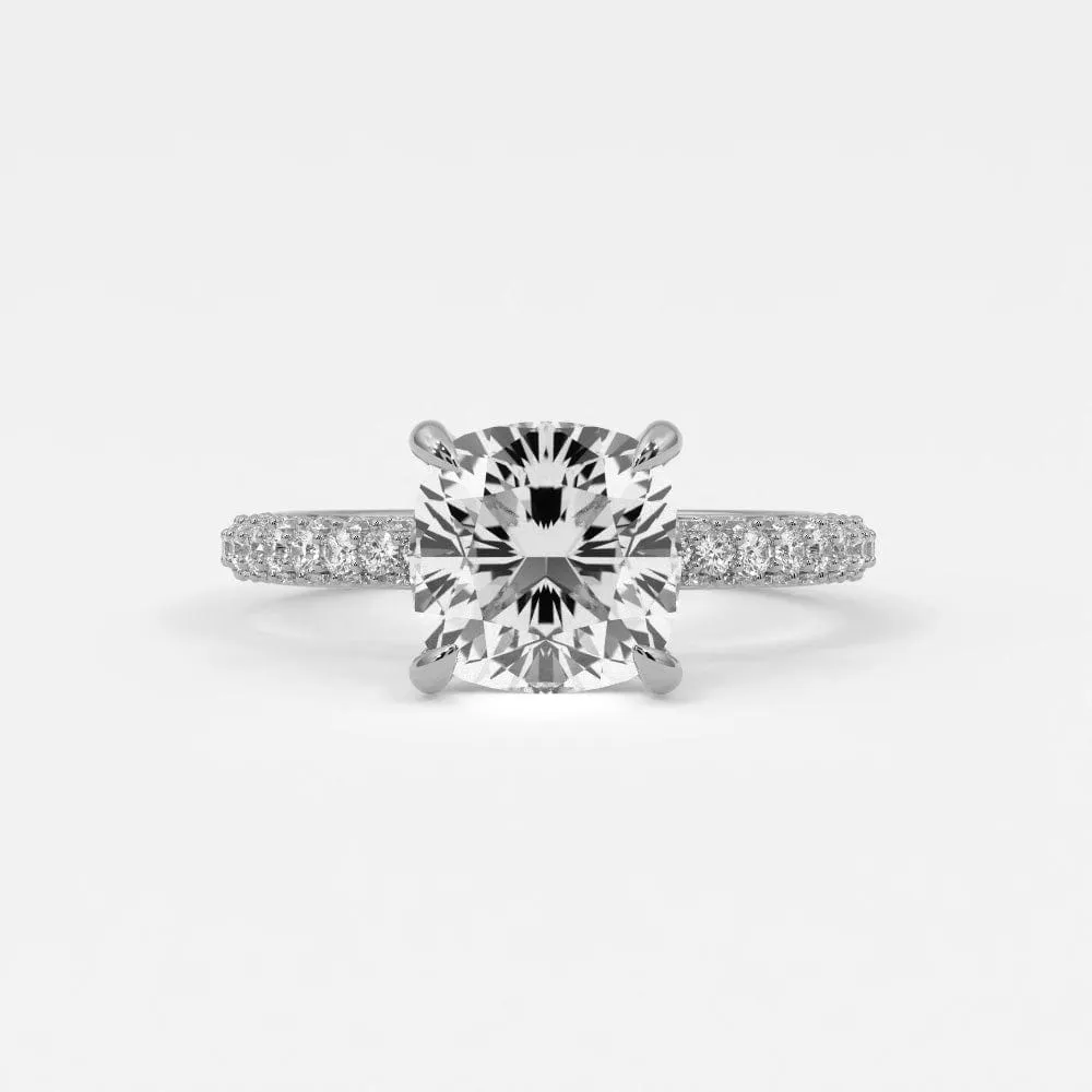 Cushion Cut Diamond Engagement Rings, Lab Grown