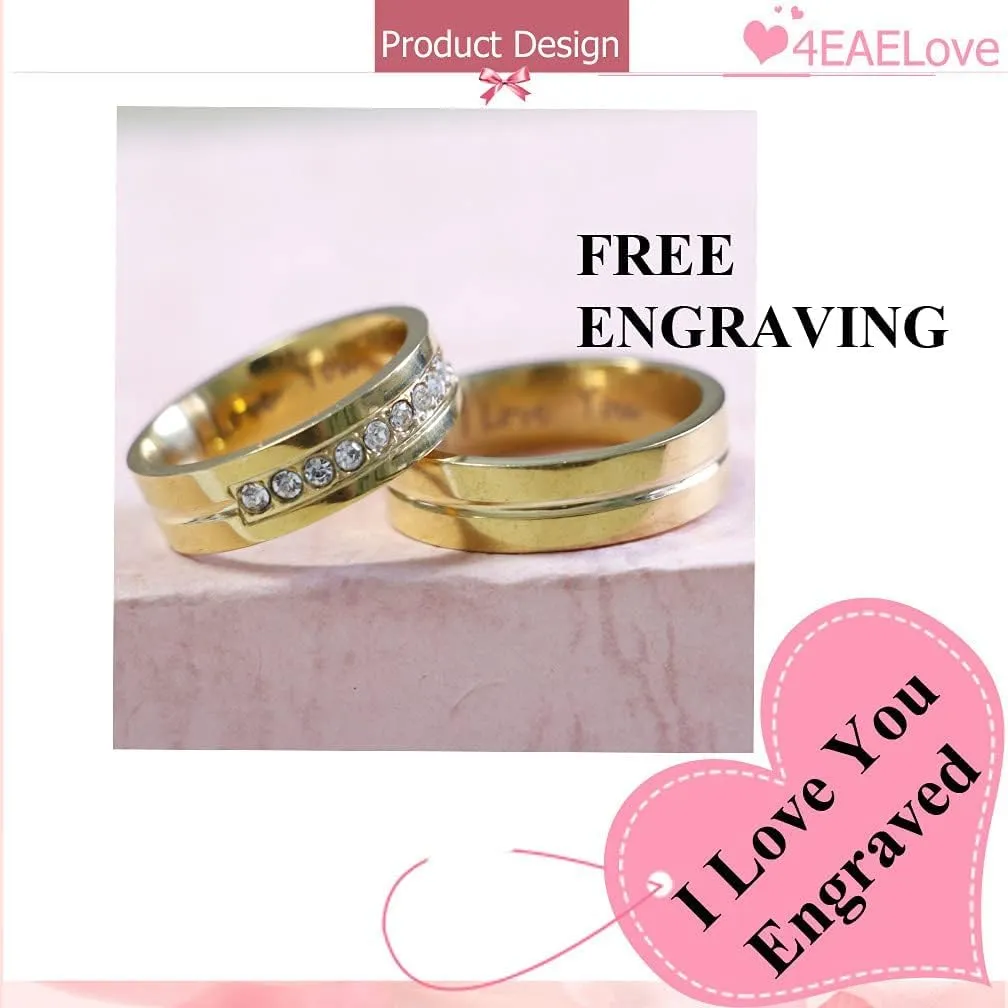 Customizable Photo Rings for Couples Heart Fingerprint Engraved Text Rings for Best Friends Sisters Promise Rings Custom Patterns 8mm 6mm Width Birthday Gift Titanium Steel