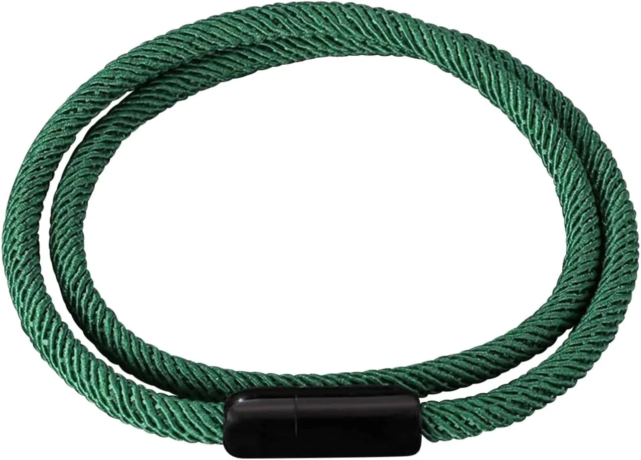 Cute Bracelets for Men Black, Chain Bracelets Double Braided Rope Bracelet Stainless Steel Metal Bracelets for Men