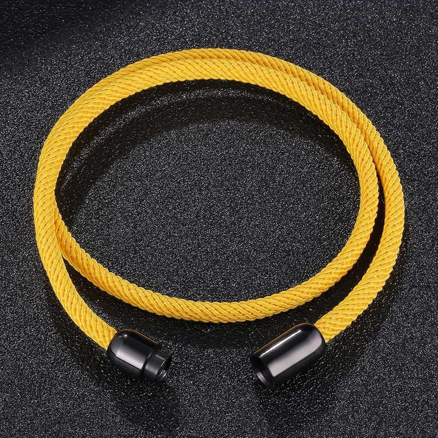 Cute Bracelets for Men Black, Chain Bracelets Double Braided Rope Bracelet Stainless Steel Metal Bracelets for Men