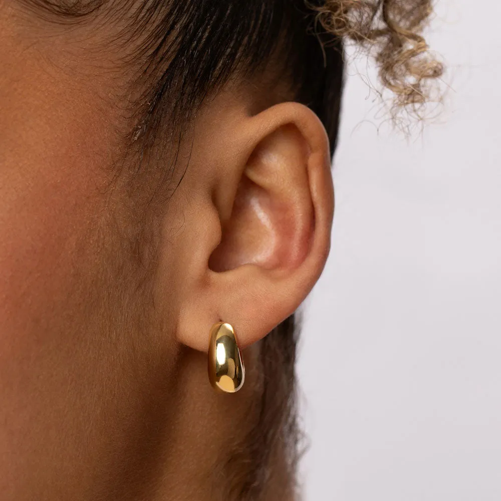 Dome Huggie Hoops in Gold