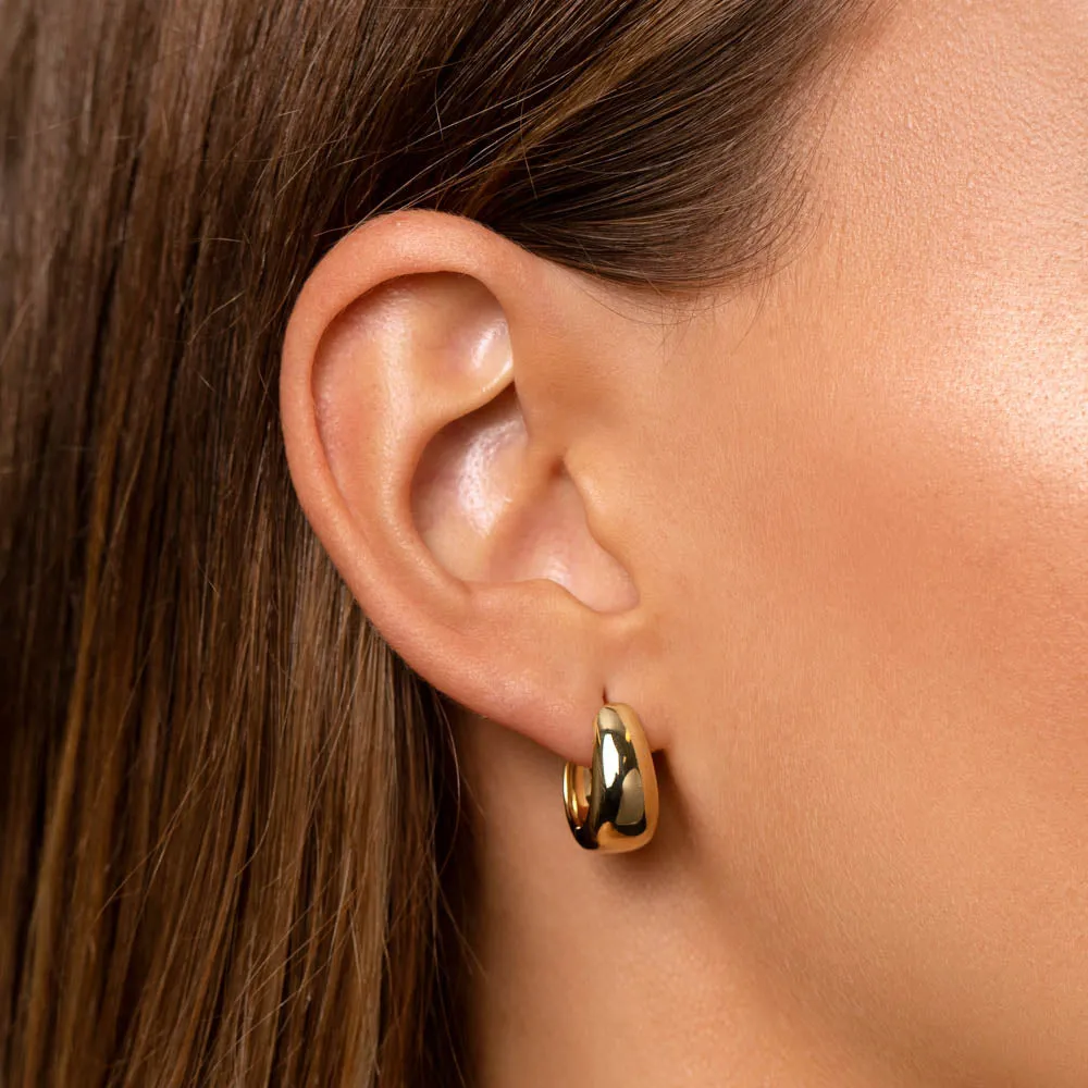 Dome Huggie Hoops in Gold