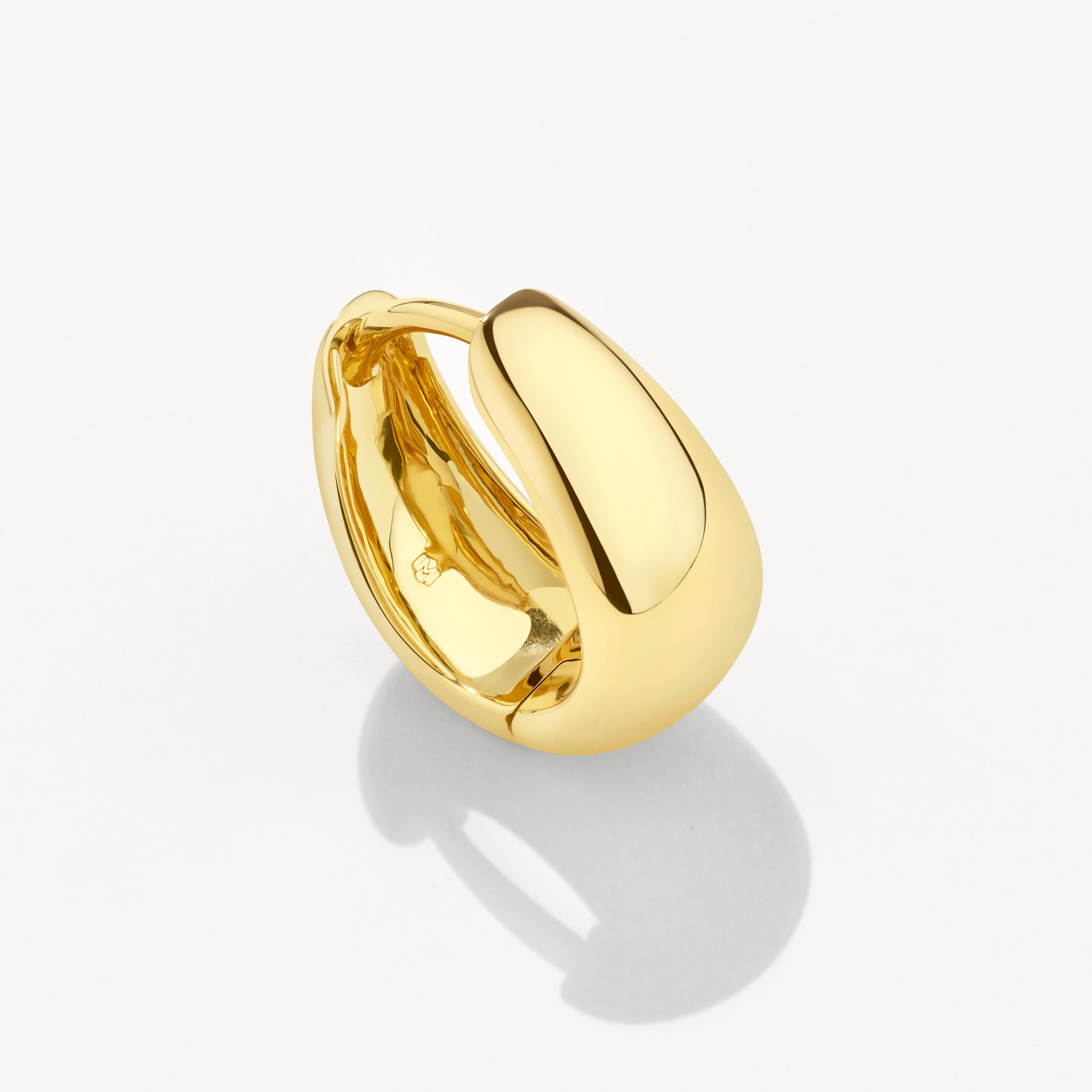 Dome Huggie Hoops in Gold