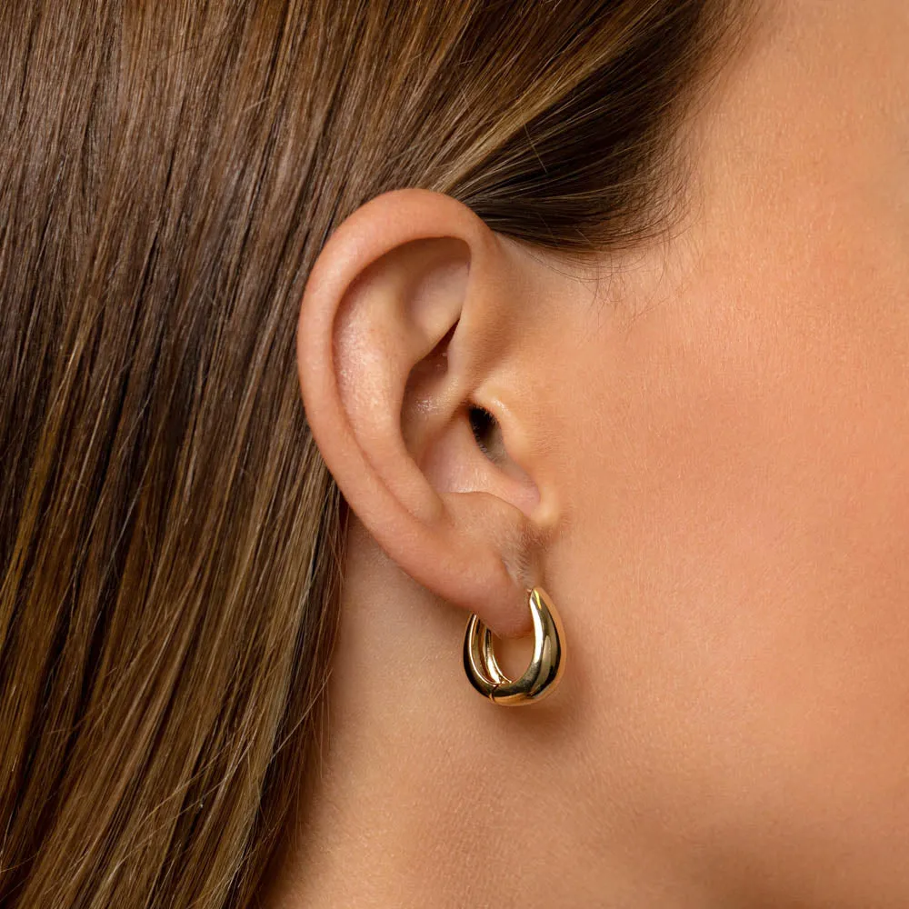 Dome Huggie Hoops in Gold
