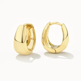 Dome Huggie Hoops in Gold