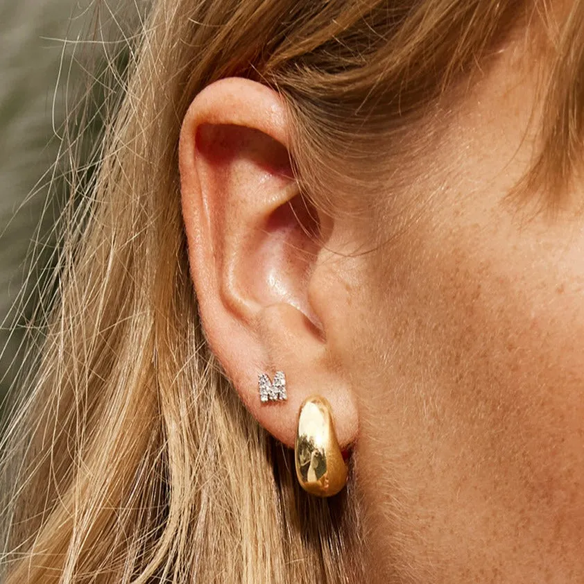 Dome Huggie Hoops in Gold