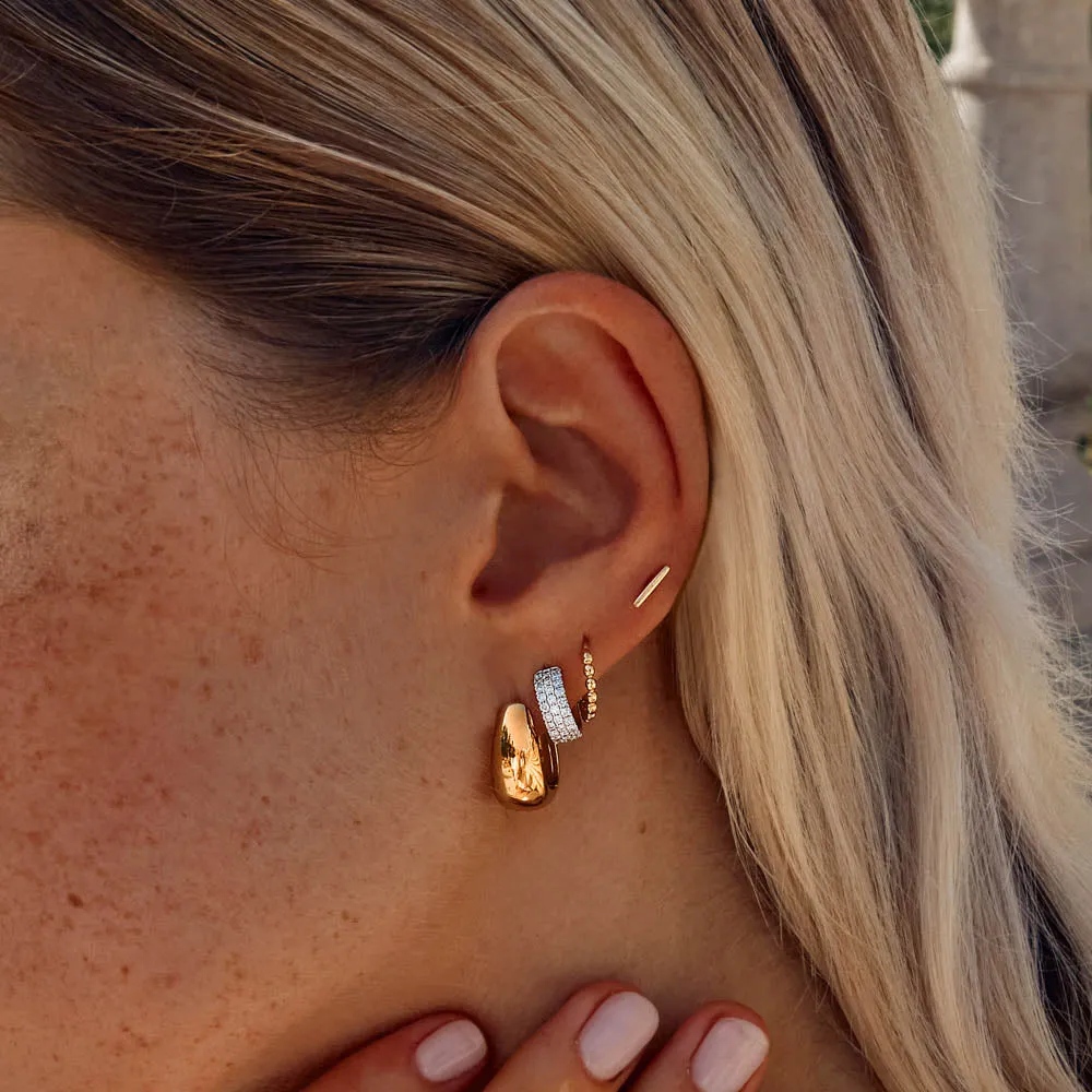 Dome Huggie Hoops in Gold