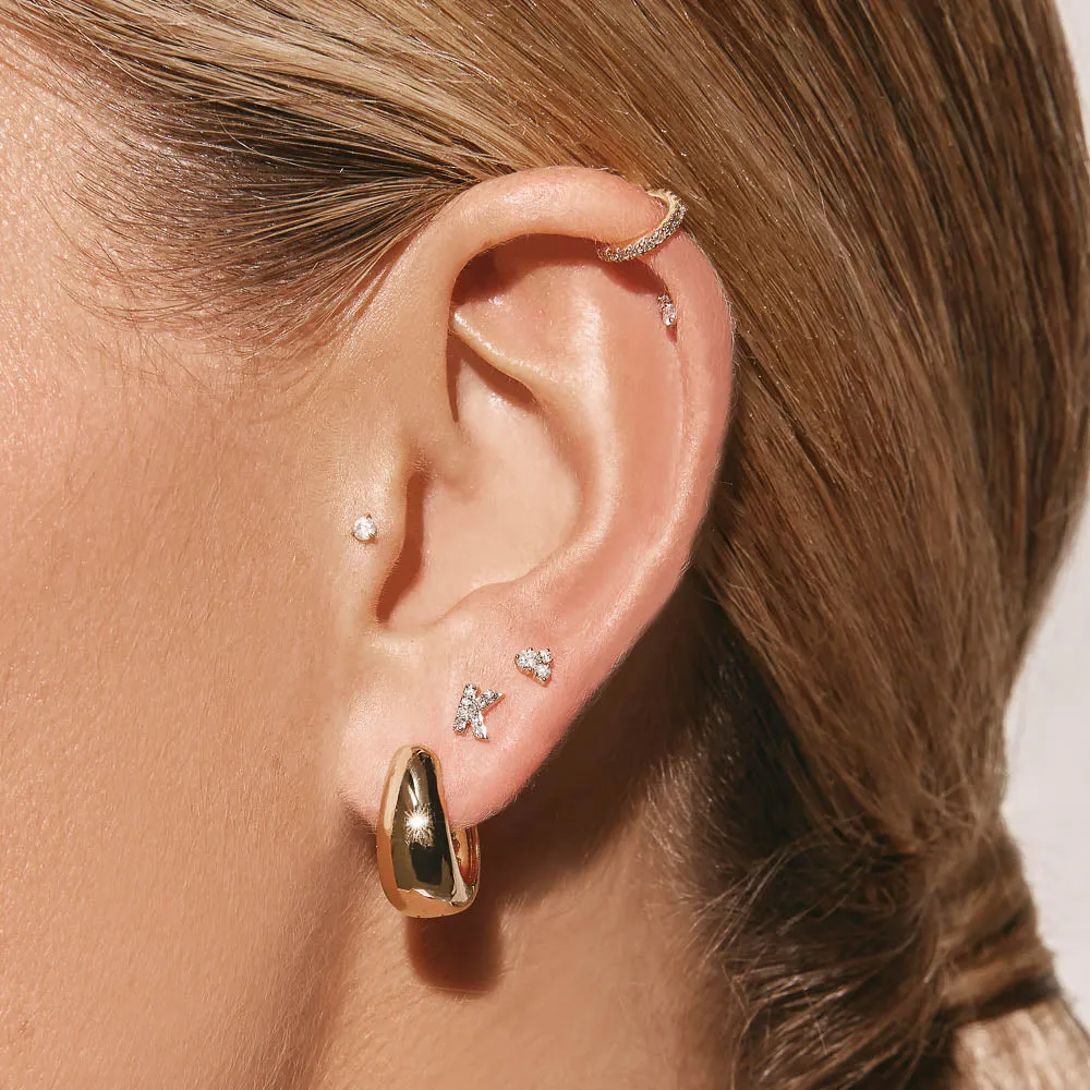 Dome Huggie Hoops in Gold