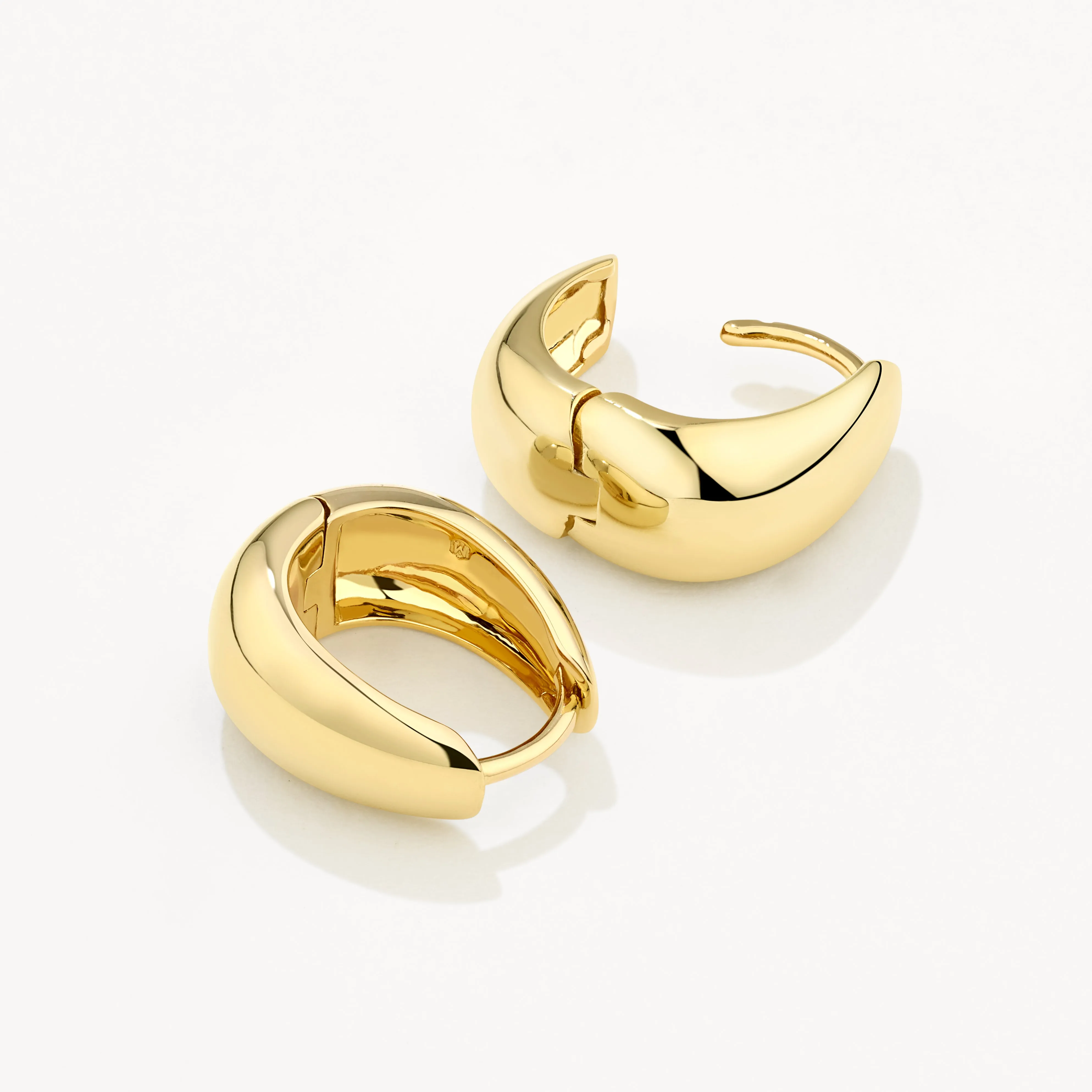 Dome Huggie Hoops in Gold