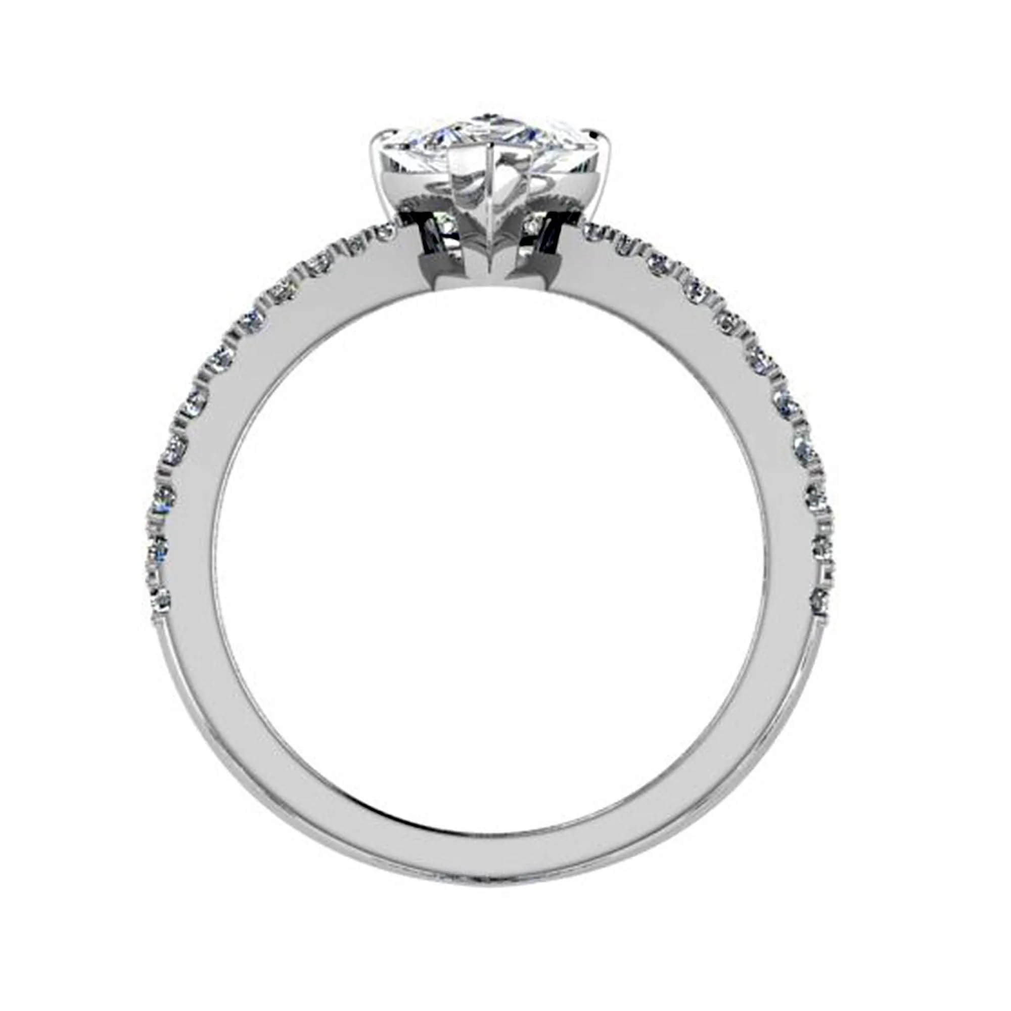 Engagement Ring 11x7mm  Pear Cut Stone V Shape Diamond Matching Band Bridal Set