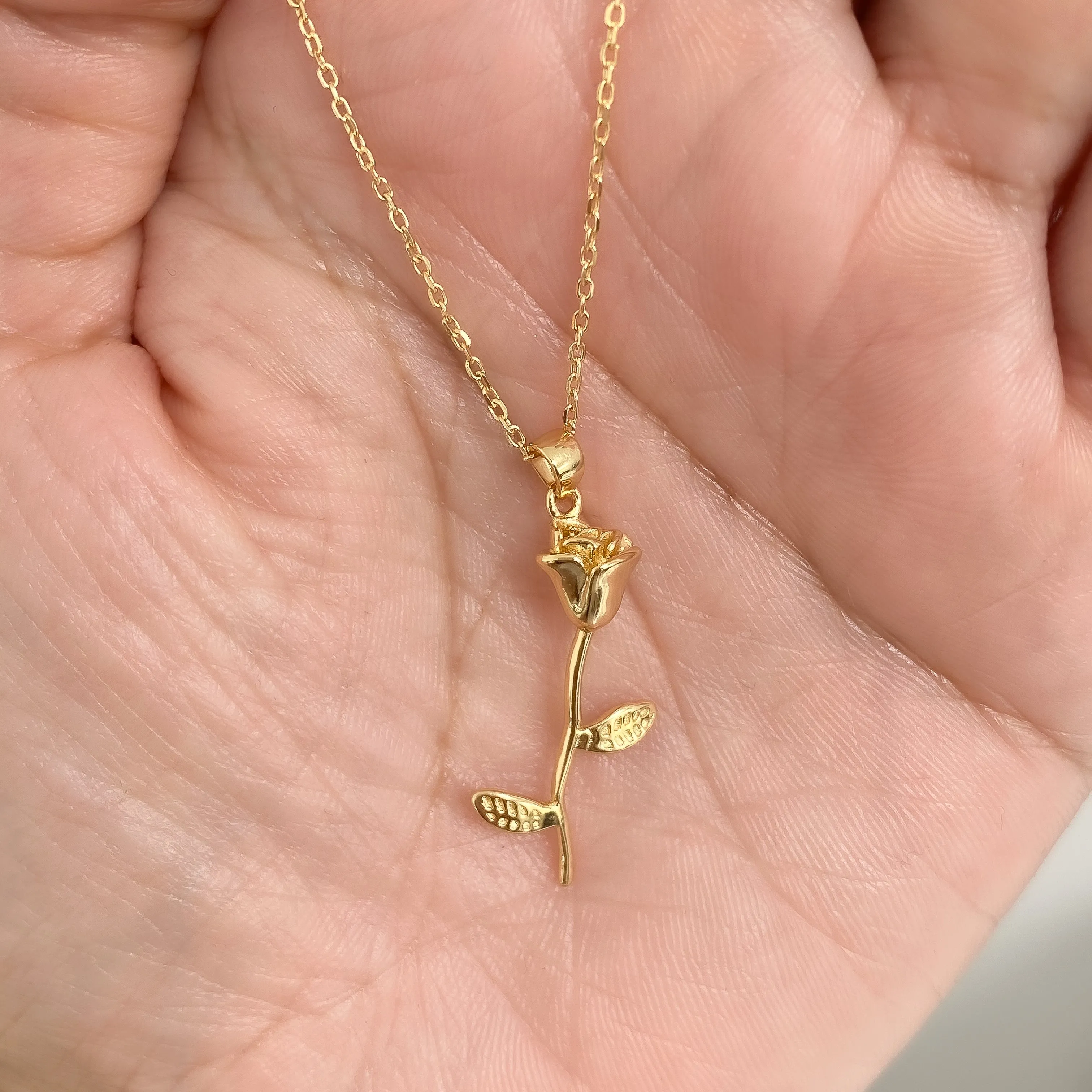 ETERNAL Sterling Silver Rose Stem Necklace (3 colours)
