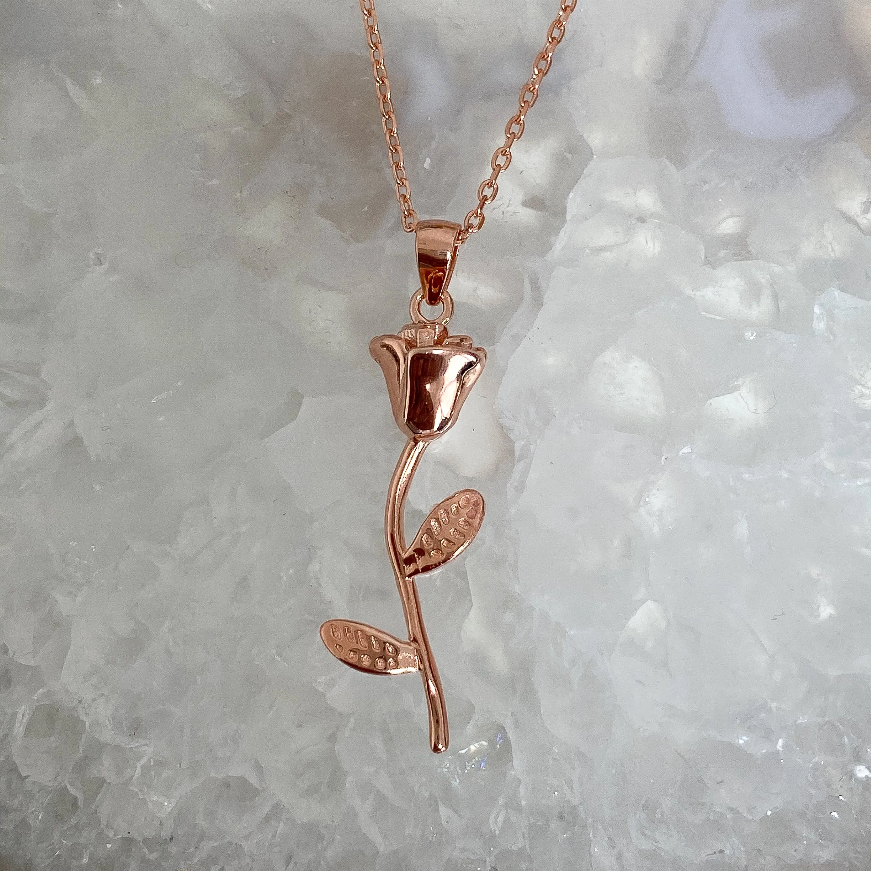 ETERNAL Sterling Silver Rose Stem Necklace (3 colours)