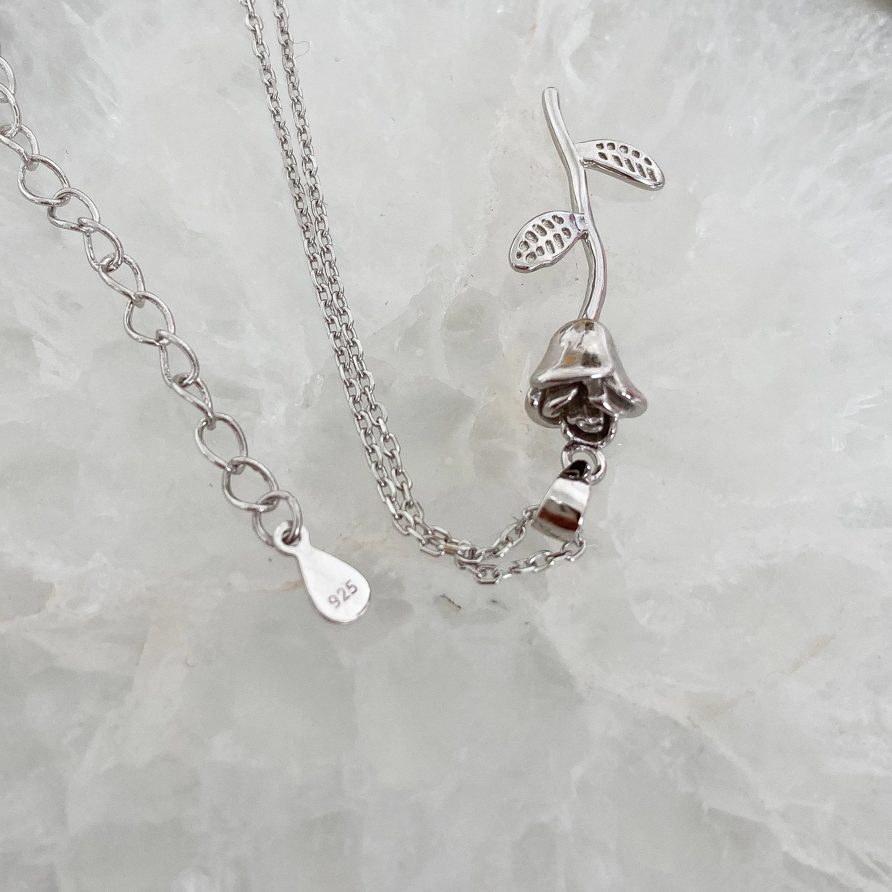 ETERNAL Sterling Silver Rose Stem Necklace (3 colours)