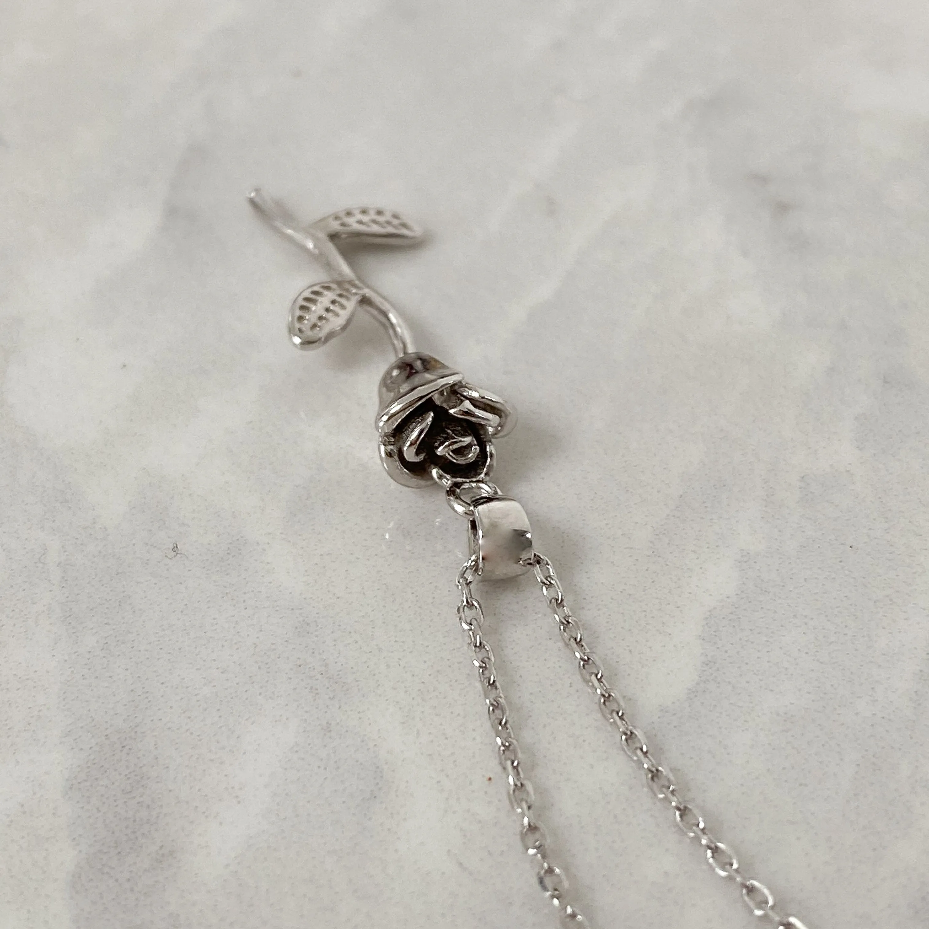ETERNAL Sterling Silver Rose Stem Necklace (3 colours)