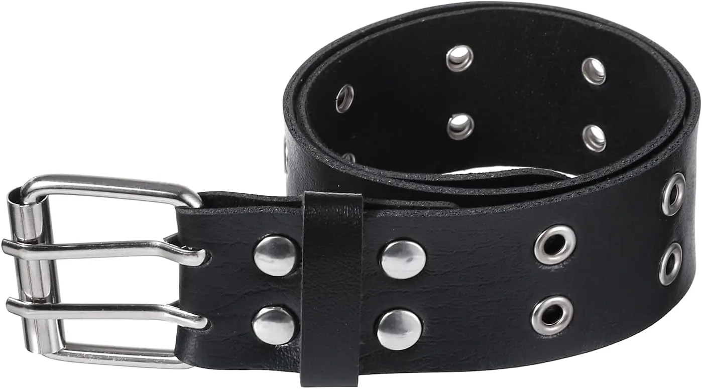 FM FM42 Multicolor PU Simulated Leather Silvert-tone Buckle 3.2cm Width Belt Adjustable Collar Choker Necklace