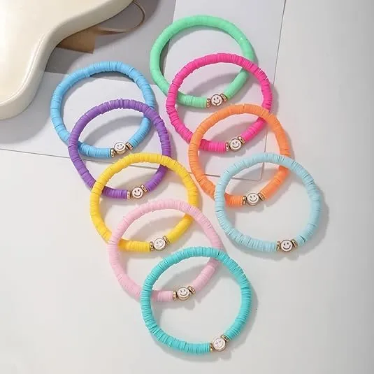 Friendship Bracelets - Beaded Bracelets Set for Teen Women, Stretchable Preppy Bracelets, Stackable & Colorful Bracelets - Ideal Gifts, 4th of July, Halloween, Christmas