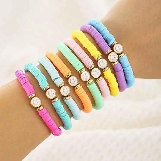 Friendship Bracelets - Beaded Bracelets Set for Teen Women, Stretchable Preppy Bracelets, Stackable & Colorful Bracelets - Ideal Gifts, 4th of July, Halloween, Christmas