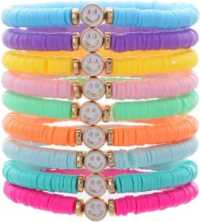 Friendship Bracelets - Beaded Bracelets Set for Teen Women, Stretchable Preppy Bracelets, Stackable & Colorful Bracelets - Ideal Gifts, 4th of July, Halloween, Christmas