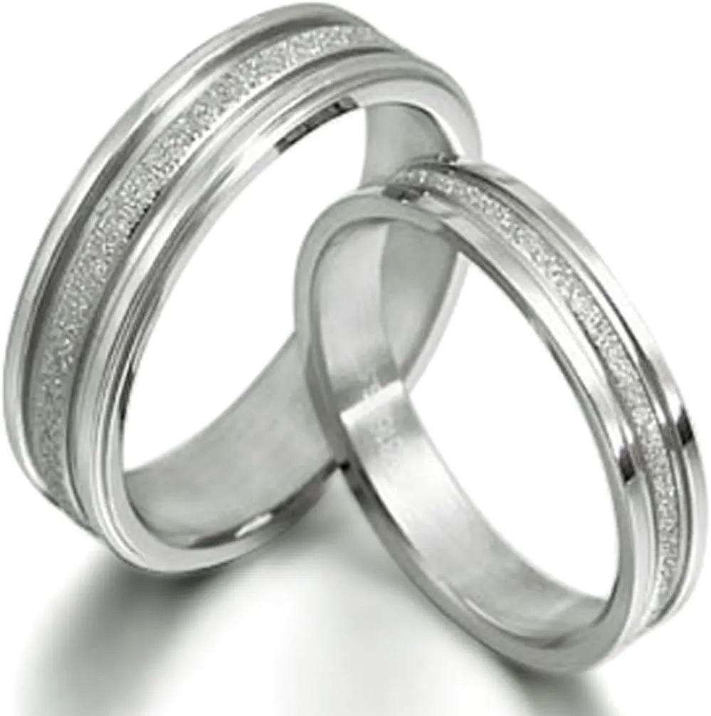 Gemini Groom & Bride Matching Couple Titanium Wedding Engagement Rings 6mm & 4mm Men Size : 14.5 Valentine