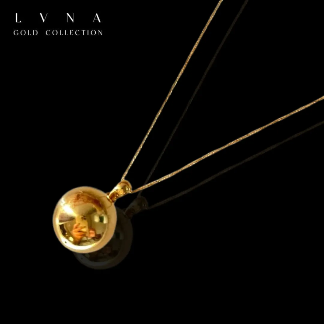 #GOLD2024 | 18K Golden Ball Necklace Foxtail Chain 18”