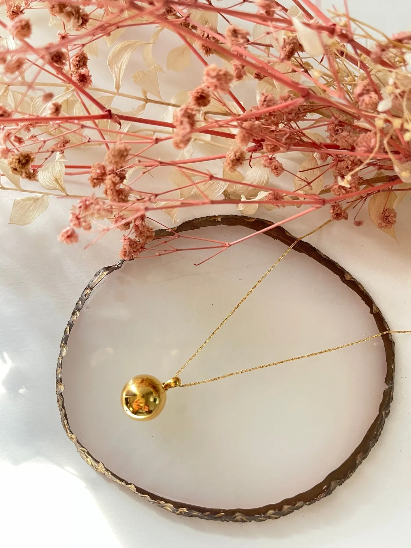 #GOLD2024 | 18K Golden Ball Necklace Foxtail Chain 18”