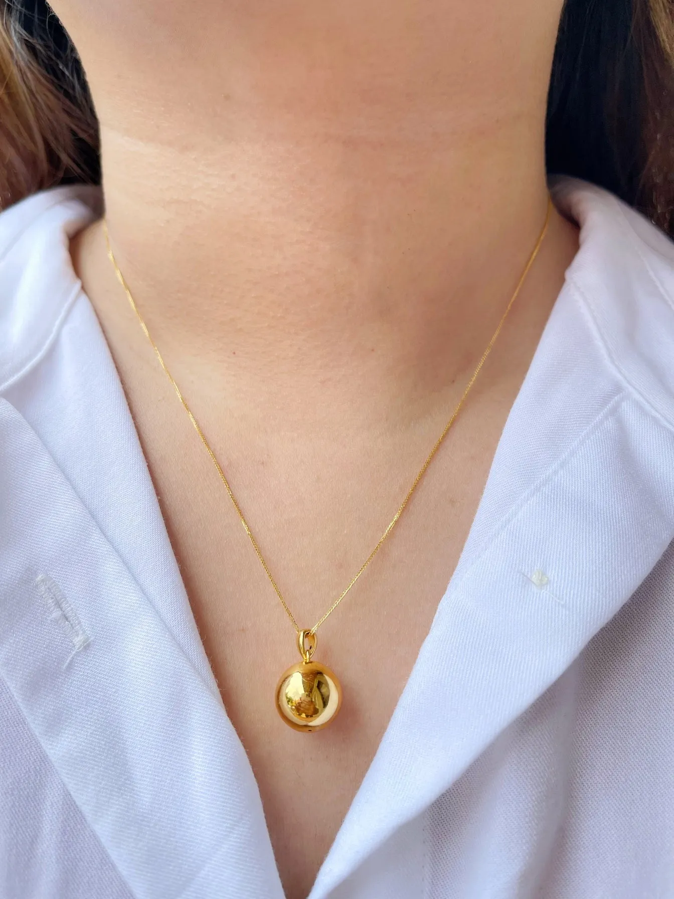 #GOLD2024 | 18K Golden Ball Necklace Foxtail Chain 18”