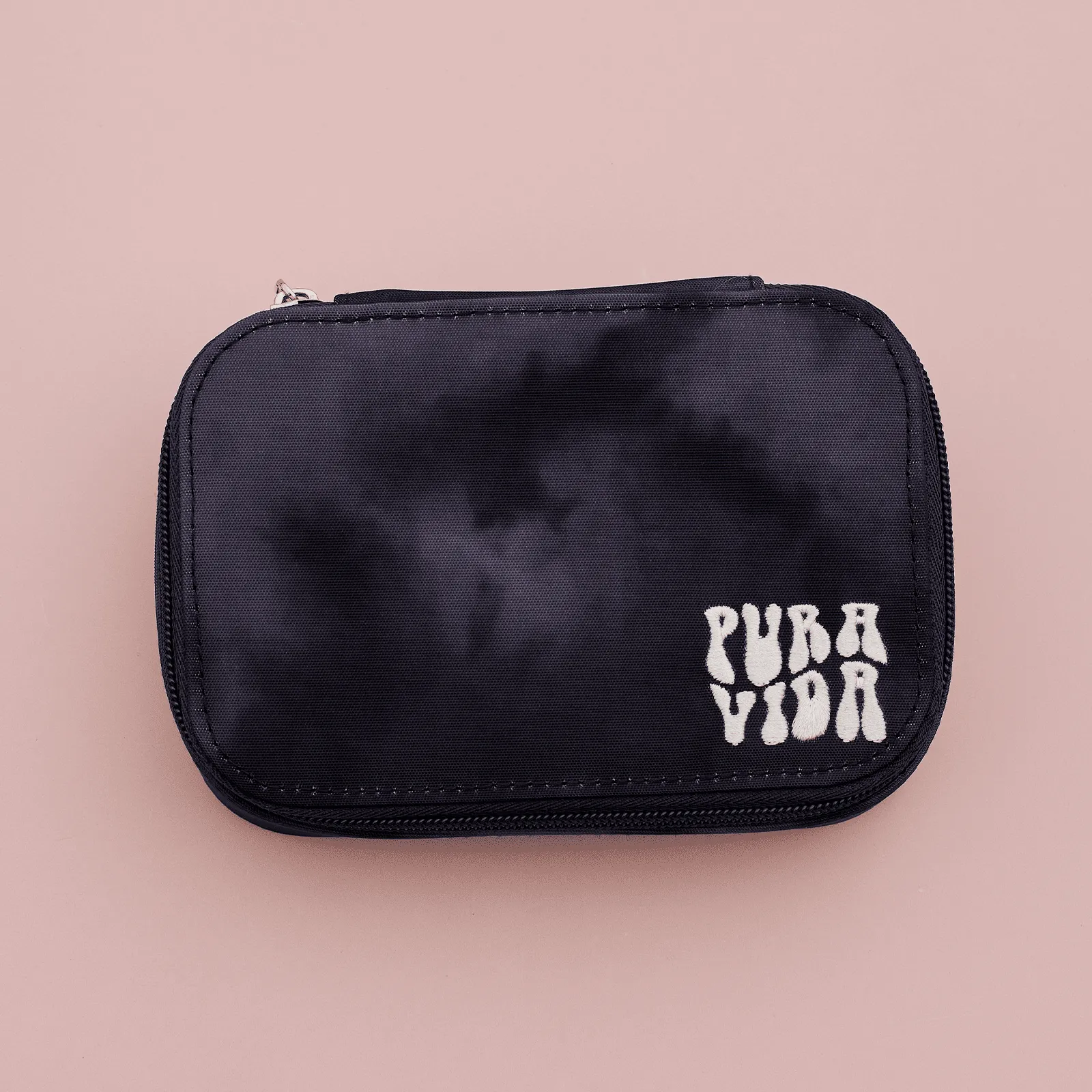 Stylish Grey Tie-Dye Travel Jewelry Case