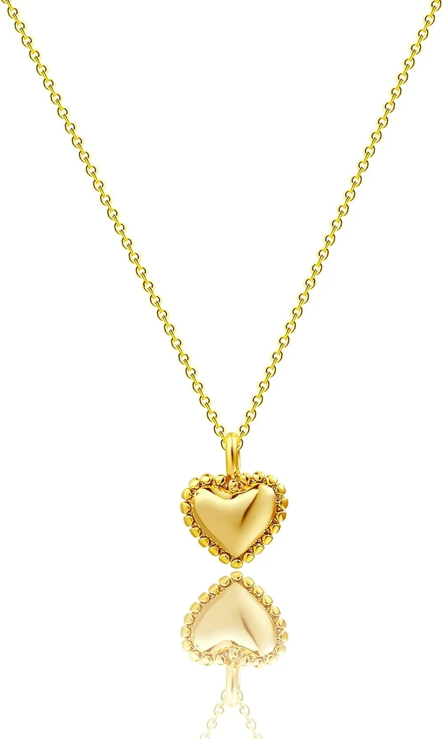 Heart Necklace for Women 14k gold Plated Tiny Heart Pendant Necklace Dainty Small Cubic Zirconia Open Flower Heart Cute choker necklace Minimalist Jewelry Necklace Gifts