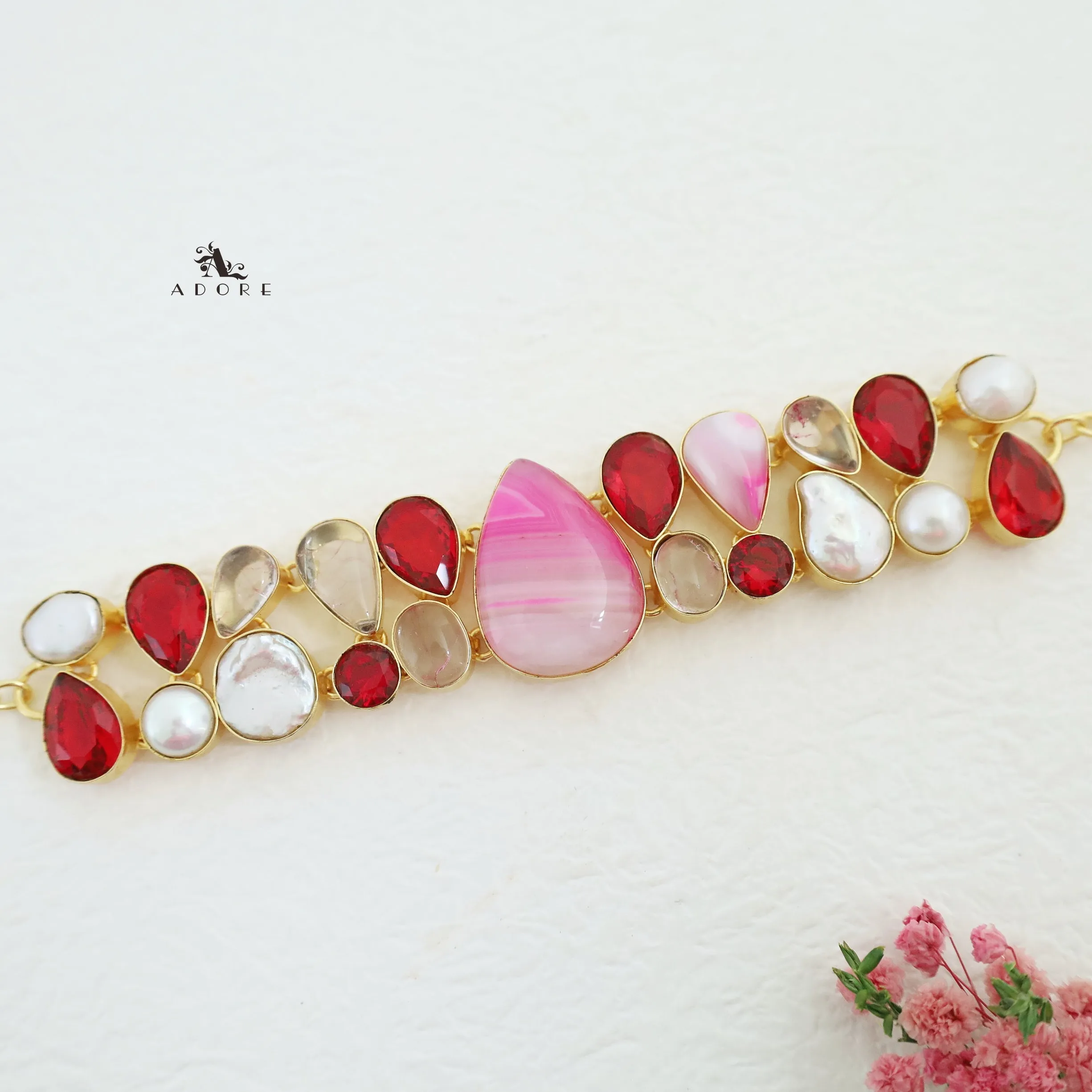Heaven Baroque Stone   Glossy MOP Choker