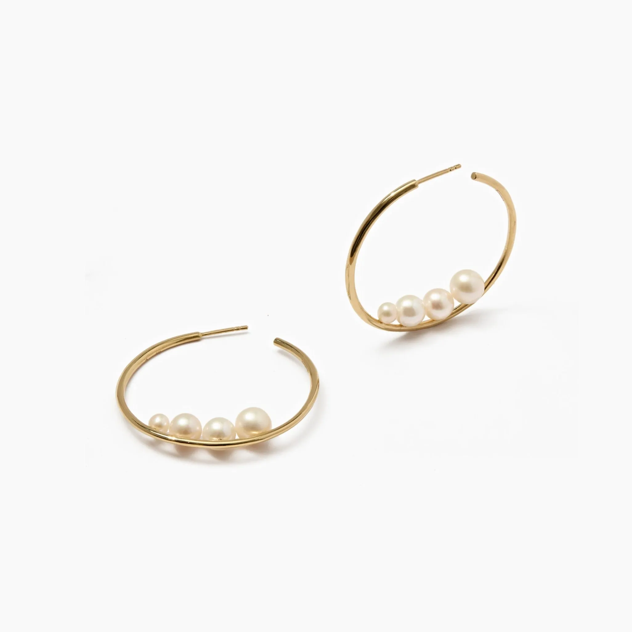 Large Pearl Hoops
