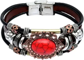 Leather Bracelets for Women Multilayer Bracelets for Women with Genuine Leather Layered Bracelets Boho/Bohemia Style Jewelry for Men and Woman